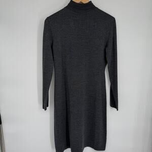 Garnet Hill Sweater Dress Womens Small Gray Merino Wool Heritage Preppy Layering
